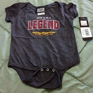 Nfl Washington football teBorn To Be A Legend Short Sleeve Bodysuit In gray NWT